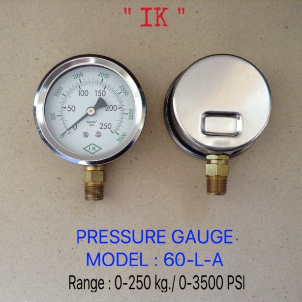 IK PRESSURE GAUGE 0-250 KG/CM2 & 0-3500 PSI